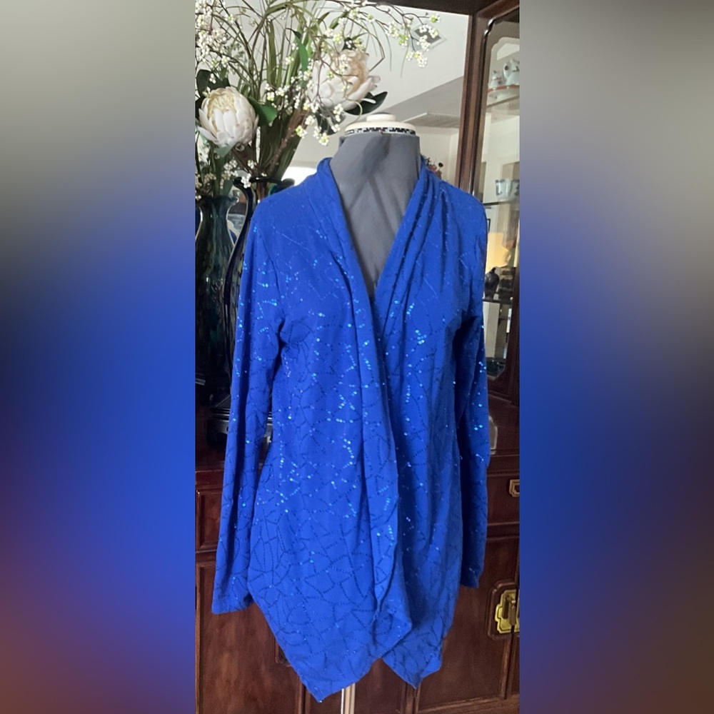 Royal Blue Sequin Evening Cardigan